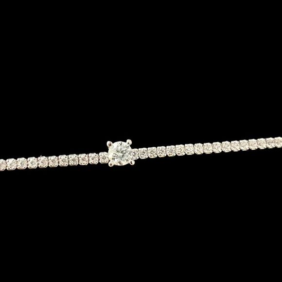 Moissanite Sterling Silver 925 Adjustable Tennis Bracelet - Picture 1 of 2